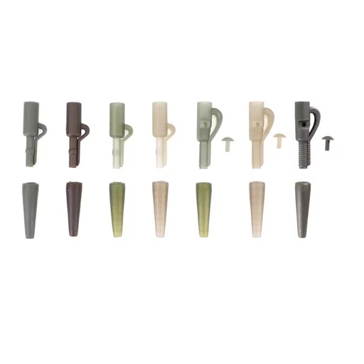 Hirisi Carp Fishing Safety Lead Clips and Tail Rubber for Carp Fishing Rigs M12 Carp Fishing Accessories 12 Sets Per Pack