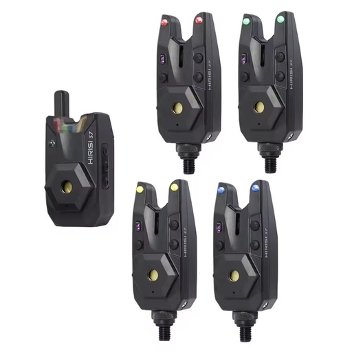 Hirisi Wireless Carp Fishing Alarm Set Waterproof Bite Alarm Indicator Carp Fishing Tackle 1+ 4 Set S7-4 Fishing Accessories