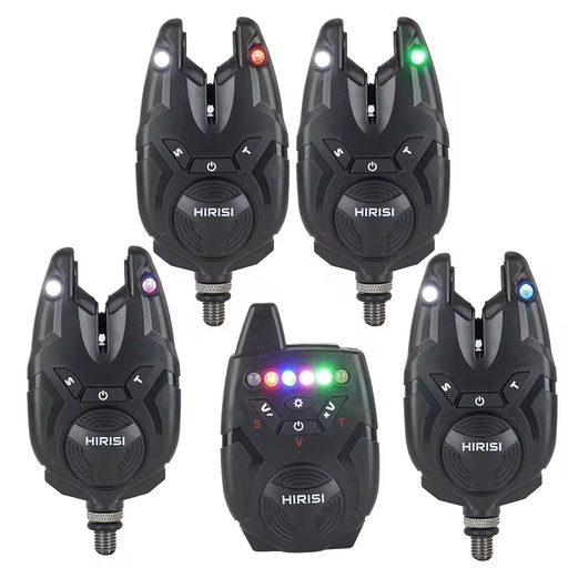 Hirisi Waterproof Carp Fishing Alarm Set Wireless Bite Alarm 1+4 Set S9 Control Bite Indicator Fishing Accessories