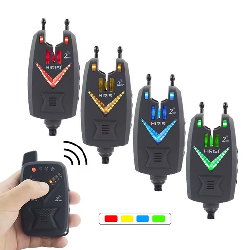 Hirisi Carp Fishing Alarm Set Wireless Fishing Alarm Bite Alarm Receiver 2 Way Remote Control S3