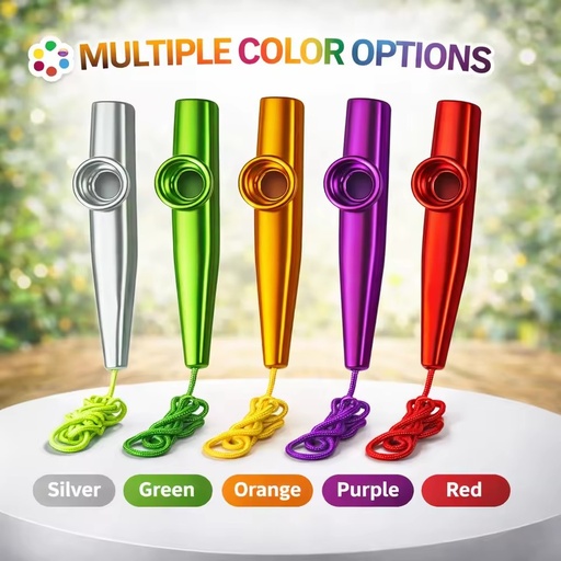 Steel Kazoo Loud Volume Colorful Custom Logo High Quality Amazing with a Hanging Strap
