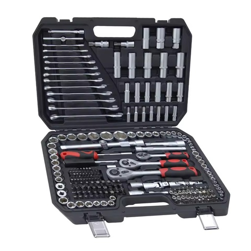 Professional 171pcs Stainless Steel Socket Set Durable Auto Motorcycle Repair Hand Tools Packaged Case Versatile Includes