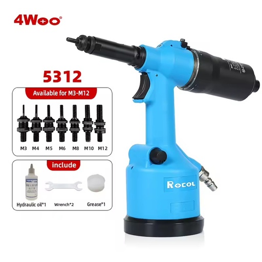 RL-5312 Pneumatic Rivet Nut Gun M3-M12 Easy Operation Riveting Tool Efficient Pull Force Air Riveter Energy Saving