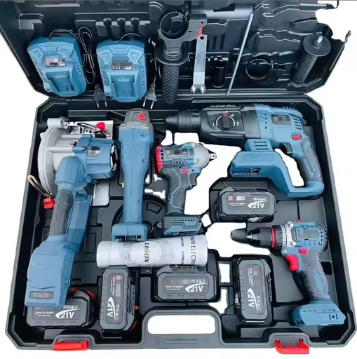 Industrial 5-in-1 Cordless Brushless Multi-Function Power Tool Set Electric Drills Angle Grinders Electric Hammers (3-Year