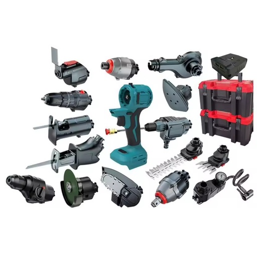 Multifunctional Industrial 21V Brushless Motor Cordless Electric Power Tool Set with Interchangeable Heads-18-Piece Tools Kit