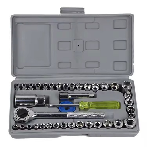 40-Piece High Quality Stainless Steel Combination Socket Screwdriver Hand Tool Ratchet Wrench Set with Hard Case OEM
