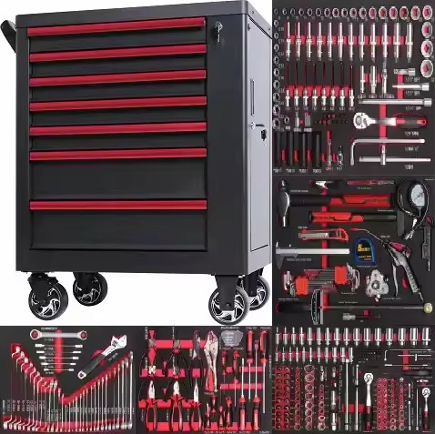 Hot Selling OEM Hardware Tool Cart 7-Drawer Multifunctional Auto Repair Cabinet by with 3-Year Warranty