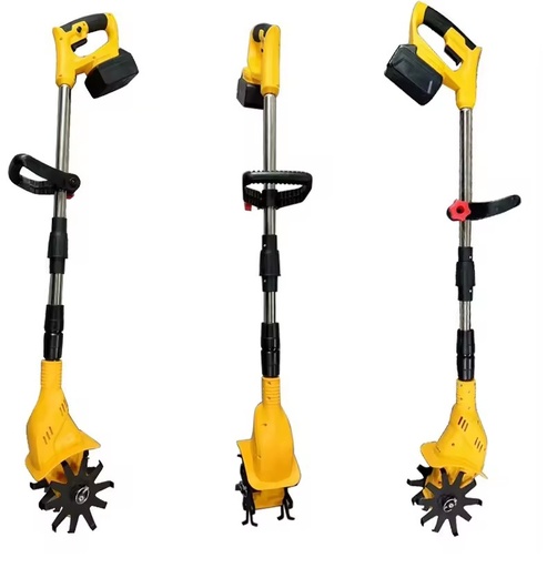 Portable Lightweight Handheld Tiller Cultivator Soil Loosener Telescopic Small Electric Rotary Hoe Lithium Battery Agricultural