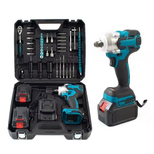 300Nm Professional High Torque Brushless Cordless Impact Wrench 1/2 Inch 21V Li-Ion Electric Wrench for Car Repair Tire Auto