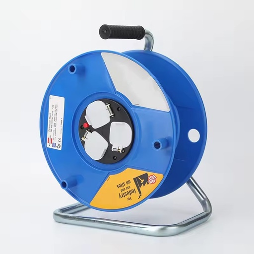 CE Certified 3-Way Socket Outlet 50m Cable Reel Retractable Heavy Duty Electric Extension Wire Portable for Industrial & DIY Use