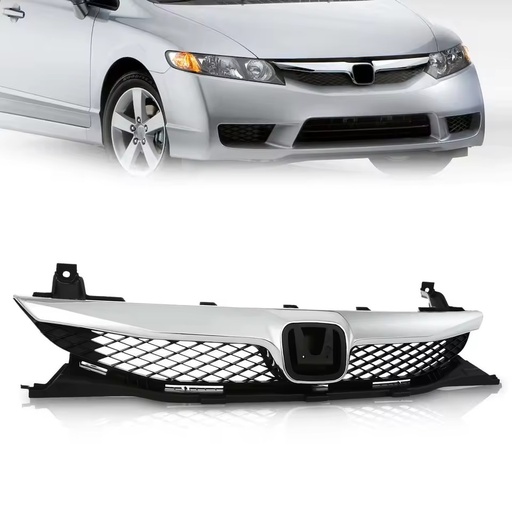 OEM for Honda for Civic 2009-2011 Chrome Front Grille HO1200198 71121SNAA50 Textured Black Upgrade Auto Accessory New Front Bump