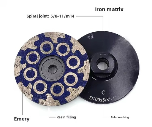 4 Inch/100mm Resin Filled Diamond Grinding Disc Granite Marble Stone Cup Wheel Abrasive Tools