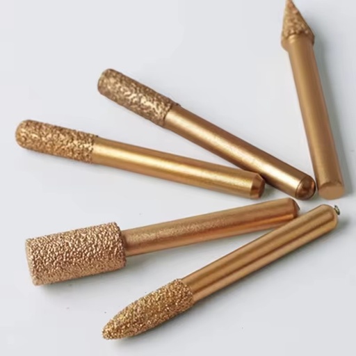 20pcs Diamond Burr Carbide CNC Stone Carving Bits 6mm Shank 60mm Length OEM Vacuum Brazed for Granite Concrete Cutting