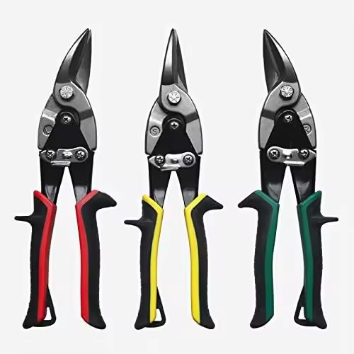 Heavy Duty Metal Cutter for Cutting Sheet Metal, Chrome Vanadium Steel 10 Inch Aviation Tin Snips, Straight Cut