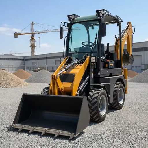 Earth-moving Machine 4- Wheel Drive Backhoe Loader Diesel Mini Backhoe Excavator Mini Tractor With Dig&Load