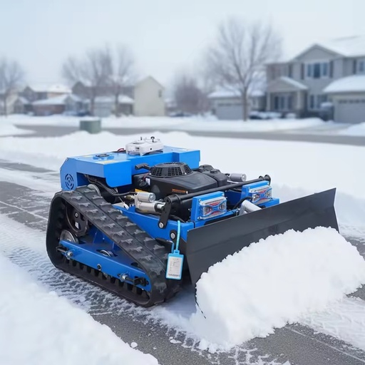 Low Priced Automatic High Efficiency Remote Control Lawn Mower Crawler Mowing Machine With Snow Plow Attachments