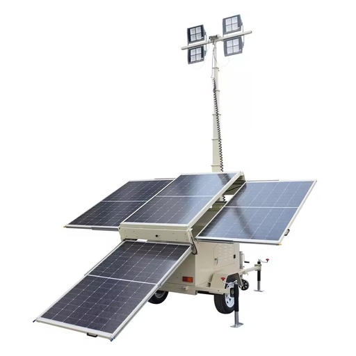 Eco-friendly 9M Solar Light Tower With Foldable Solar Panel Trailer Light Tower With 200W X4 LED Lamp for Outdoor