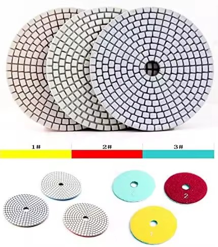 High Quality 3-Step Wet Polishing Pads Flexible Diamond Resin for Granite Marble Stone & Quartz OEM Customizable