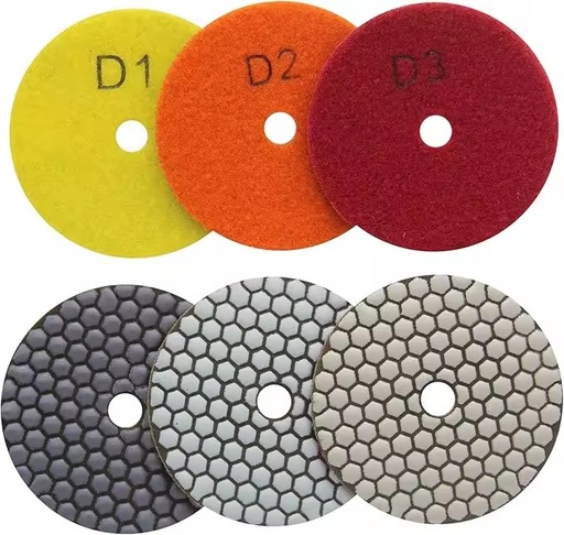 High Quality 3-Step Dry Polishing Pads Flexible Diamond Resin for Granite Marble Stone & Quartz OEM Customizable