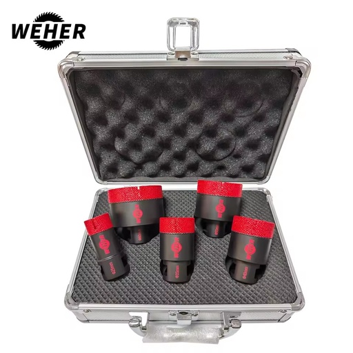 ARIX Diamond Hole Saw Set, 5 Pcs Brazed Drill Bits Set M14 with Aluminum Box Thread, Ideal for Marble Tile Glass