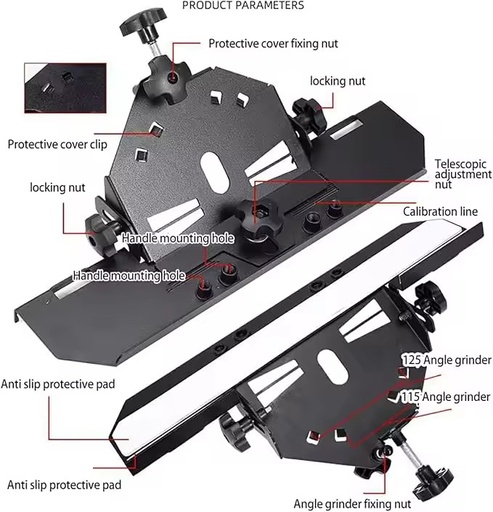 High Quality 45 Degree Industrial Steel Tile Chamfering Tool Power Tool Accessories Angle Grinder Attachment for Cutting