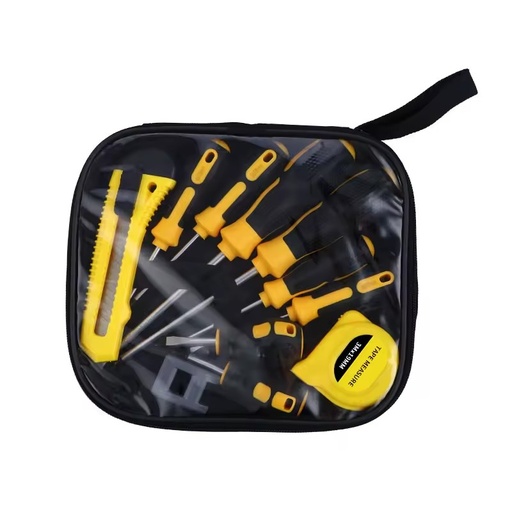 Home Repair Tool Kit Screwdriver Set Slotted Phillips Magnetic Tips Hand Operated Utility Knife Tape Measure OEM Steel 1 Year