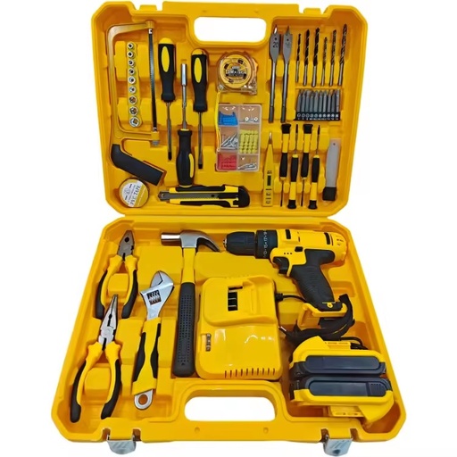 118-Piece Double Speed Impact Lithium Electric Drill Set Carbon Steel Hot Selling Power Tool Hard Case Factory Direct OEM DIY