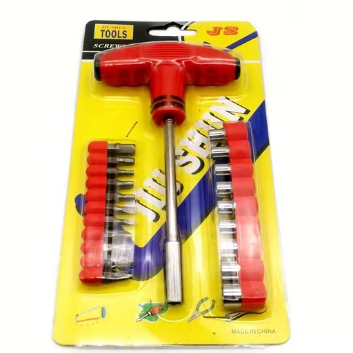 21pc T-handle Durable Sturdy Multi Screw Bits and Sockets Magnetic Screwdriver Tools Set