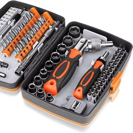68-in-1 Ratcheting Screwdriver Set with Rotatable Ratchet Handle Extension Wand and Storage Box for Home Repairs