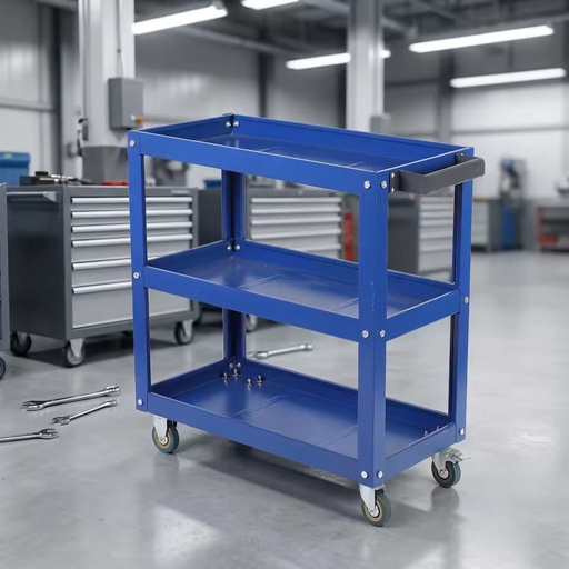 Custom Industrial 3 Layer Steel Heavy Duty Silent Tool Cart Flat Trolley Low Cost Factory Warehouse Workshop Storage Cart