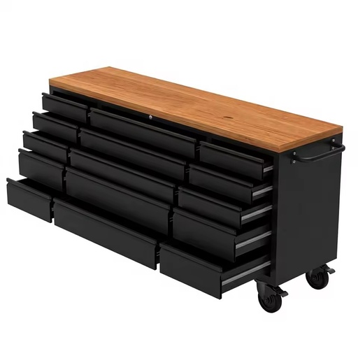 SPCC Multi-Function Workbench Tool Truck Repair Cart 15 Drawers 300kg Load Capacity Keyed Lock 1830x500*9800mm Model LGJD-1830