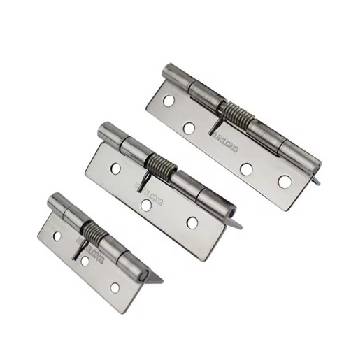 Auto Close Stainless Steel Spring Hinge Polished Finish 90° Static Angle Strong Rebound for Electrical Box & Chassis Cabinet