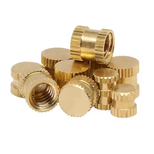 High Quality Precision Machined Threaded Brass Inserts Knurled Brass Nuts for Electronics Furniture and Machinery Assembly