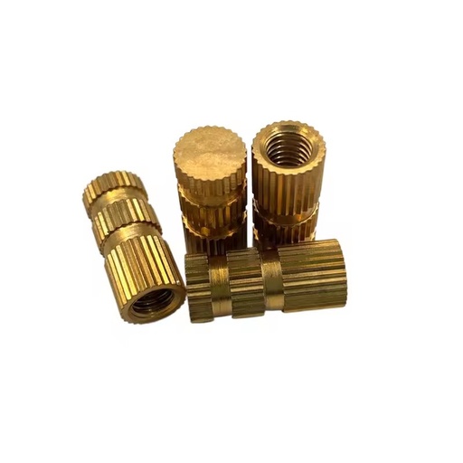 One-Stop CNC Machining Custom Brass & Stainless Steel M2-M6 Insert Nuts, Knurled Threaded for 3D Printing & Injection Molding