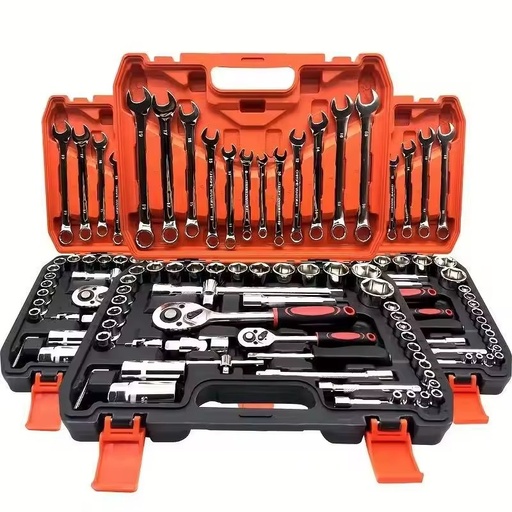 Chrome Vanadium Steel Manual Automotive Repair Tool Kit Durable Metric Ratchet Socket Wrench Hand-Power Source OEM Customizable