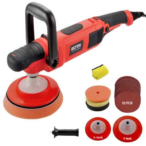 ZOTA 1200W Dual Action Car Polisher 6-inch/7-inch Variable Speed 1100-3050RPM Buffer Double Torque Electric DIY Industrial Use