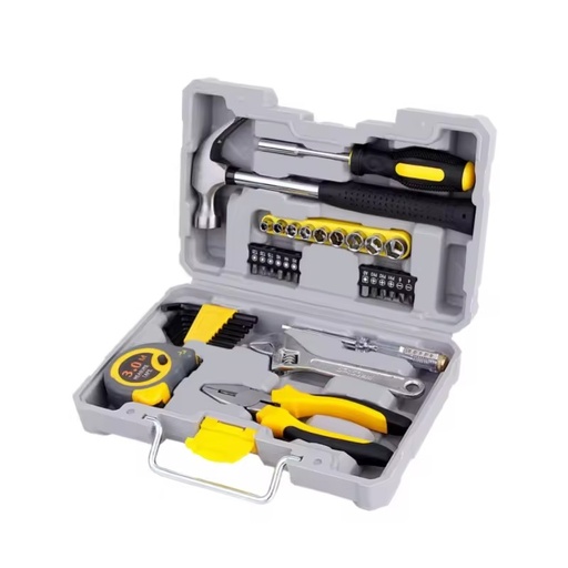 35pcs Hand Operated Home Hardware Repair Tool Set Bit CRV OEM Adjustable Wrenches Electrician's Carpenter's Combination Toolbox
