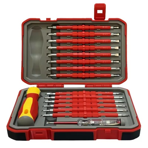 29-in-1 Electrician's Screwdriver Set Chrome Vanadium Steel Screwdriver Set Handle Double Bit Electric Pen