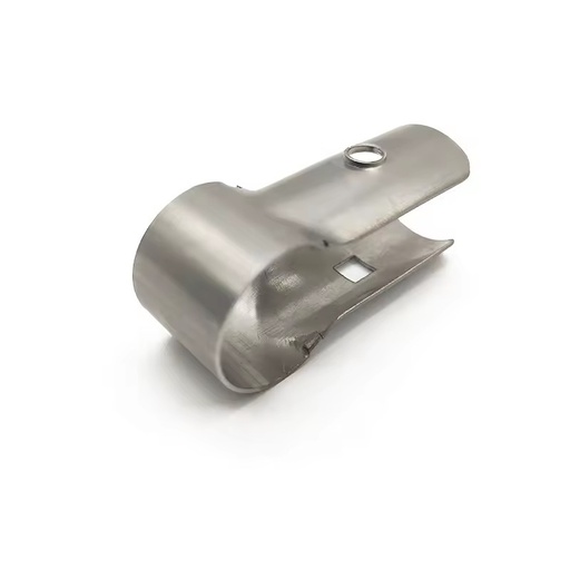 Custom Stainless Steel Sheet Metal Fabrication Bending Pipe Tube Clamp Bracket with Extruded Threaded Hole Square Cutout