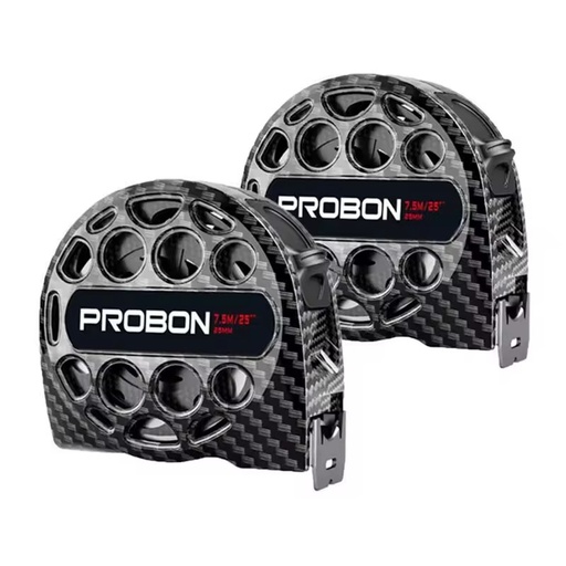 Professional 7.5M Stainless Steel Measuring Tape Waterproof Hollow Carbon Fiber Texture Ruler for Construction
