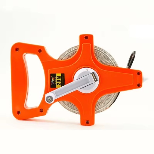 Portable Hand Crank Nylon-Coated Self-Winding Metric Tape 30m/50m/100m Red PVC Waterproof Durable Ground Spike Custom Logo