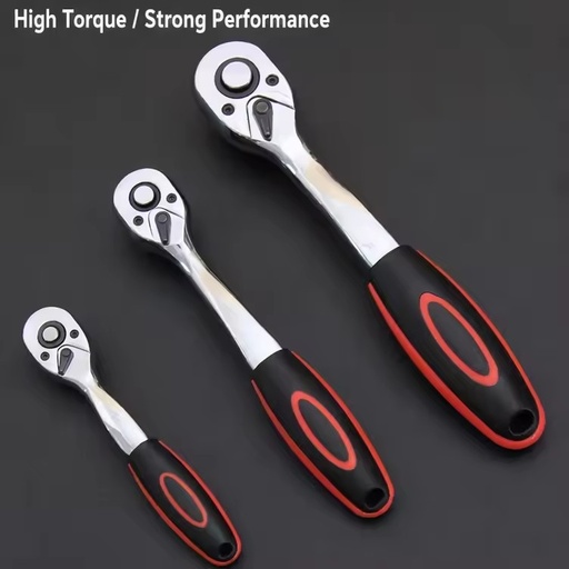 Genuine Chrome Plated Steel Industrial Quick Ratchet Wrench 24/72 Teeth Large/Small Heads Telescoping Quick-Release Plastic OEM