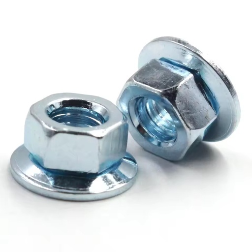 Wholesale Polished Carbon Steel M6 M8 M10 M12 Lock Flange Nuts Hex Nut with Rotating Flange Nut Washer for Mining Applications