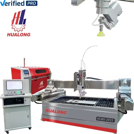 HLRC-3020 5 Axis High Pressure Precision CNC Waterjet Cutter for Marble Stone core motor gear bearing
