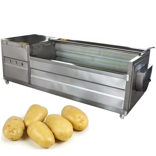 High Efficiency Fully Automatic Commercial Vegetable Fruit Washing Machine with Engine Brush Roller Multifunctional High Quality