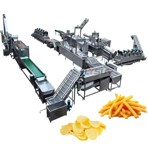 High Efficiency Automatic French Fries Production Line Stainless Steel 304 Potato Chips Making Machinery for Snack processing