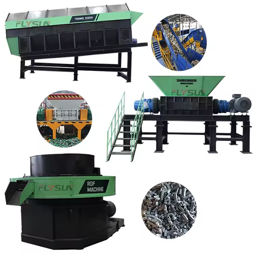 Automatic RDF Waste Machine Plant RDF Briquette Machine Lane Various Types of Garbage Crushing and Shaping Equipment
