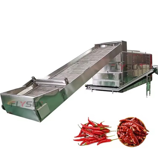 High-Efficiency Continuous Mesh Belt Dryer Temperature-Controlled Drying Equipment for Drying Chili Peppers