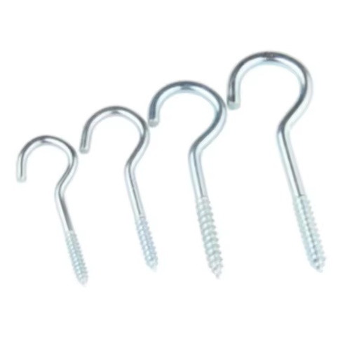 Factory Direct Sales Stainless Steel Galvanized Metal Hook Screws Open Eye Hooks Wood Threaded Holes Screws Hooks Inch