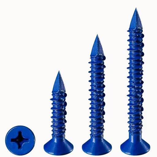 Guoxi Steel/Stainless Steel Tapcon Concrete Screws M2 Metric Round/Truss Head Class 4.8 & 6.8 Grade Plain/Nickel Plated Finish